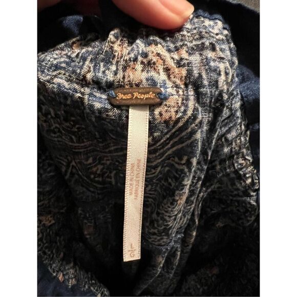 Women’s Free People Blue Smocked Maxi Dress L - Picture 13 of 13